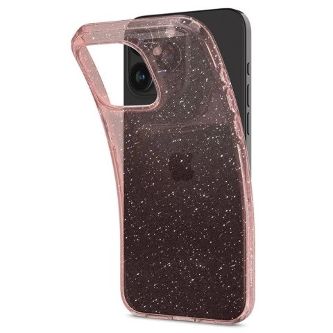 Etui Spigen Liquid Crystal Glitter na iPhone 15 Pro Max - różowo-przezroczyste