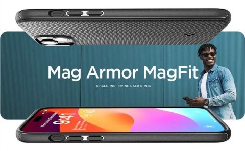 Etui Spigen Mag Armor z MagSafe na iPhone 15 Plus - czarny mat