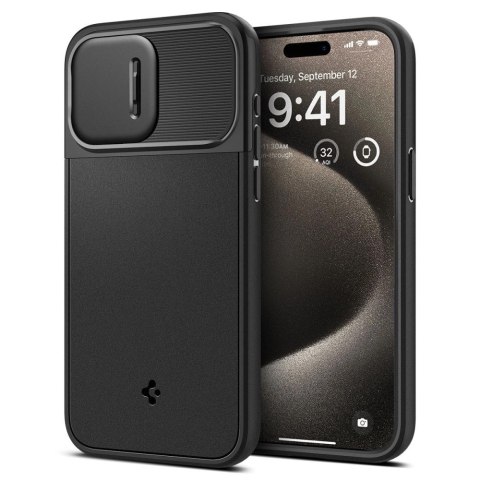 Etui Spigen Optik Armor Mag z MagSafe na iPhone 15 Pro Max - czarne
