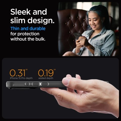 Etui Spigen Optik Armor Mag z MagSafe na iPhone 15 Pro - czarne