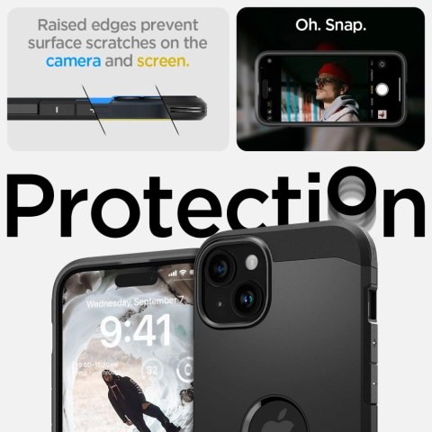 Etui Spigen Tough Armor MagSafe na iPhone 15 - czarne Etui Spigen Tough Armor MagSafe na iPhone 15 - czarne