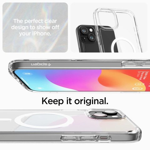 Etui Spigen Ultra Hybrid Mag z MagSafe na iPhone 15 Plus - białe