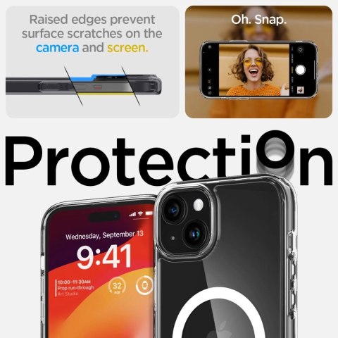 Etui Spigen Ultra Hybrid Mag z MagSafe na iPhone 15 Plus - białe