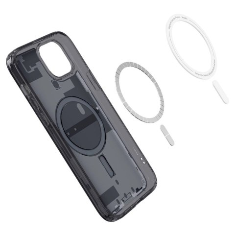 Etui Spigen Ultra Hybrid Mag z MagSafe na iPhone 15 Plus - ciemnoszare (wzór Zero One) Etui Spigen Ultra Hybrid Mag z MagSafe na iPhone 15 Plus - ciemnoszare (wzór Zero One)