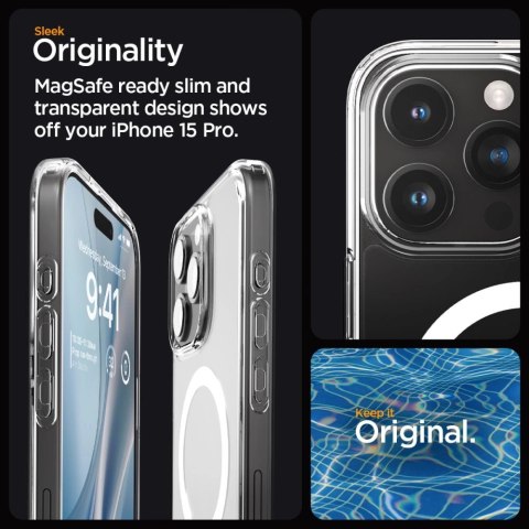 Etui Spigen Ultra Hybrid Mag z MagSafe na iPhone 15 Pro - białe