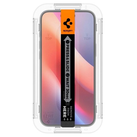 Szkło hartowane Spigen Glas.tR EzFit prywatyzujące na iPhone 15 / 16 z adapterem (2 szt.)