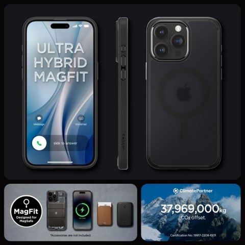 Etui Spigen Ultra Hybrid Mag z MagSafe na iPhone 15 Pro Max - przezroczysto-czarne