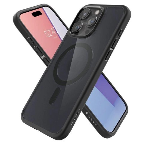 Etui Spigen Ultra Hybrid Mag z MagSafe na iPhone 15 Pro Max - przezroczysto-czarne