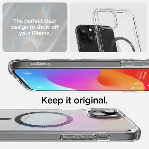 Etui Spigen Ultra Hybrid Mag z MagSafe na iPhone 15 - szare Etui Spigen Ultra Hybrid Mag z MagSafe na iPhone 15 - szare