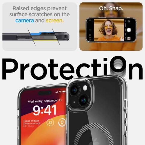 Etui Spigen Ultra Hybrid Mag z MagSafe na iPhone 15 - szare Etui Spigen Ultra Hybrid Mag z MagSafe na iPhone 15 - szare