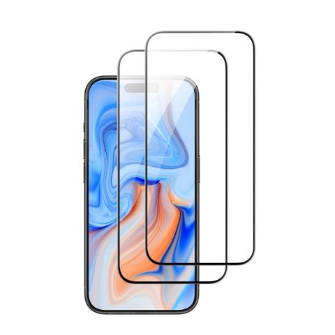 Szkło hartowane ESR Tempered Glass na iPhone 15 - czarne 2 szt.