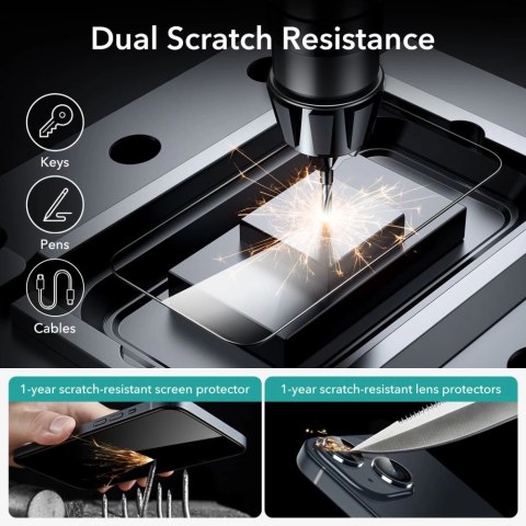 Szkło hartowane ESR Tempered Glass na iPhone 15 - czarne 2 szt.