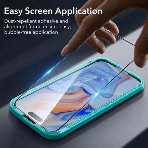 Szkło hartowane ESR Tempered Glass na iPhone 15 - czarne 2 szt.