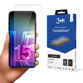 Szkło hybrydowe 3mk FlexibleGlass™ na iPhone 15 Plus