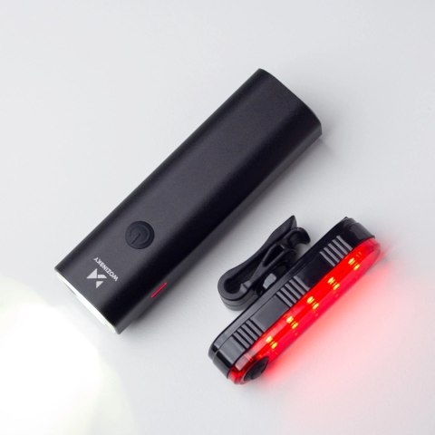 Zestaw lampek rowerowych Wozinsky WSBLB1 przednia i tylna USB-C - czarny Zestaw lampek rowerowych Wozinsky WSBLB1 przednia i tylna USB-C - czarny