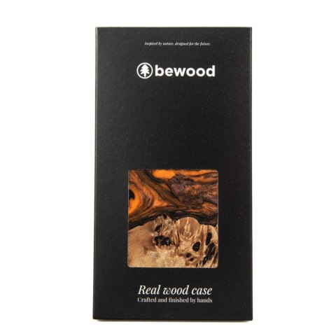 Etui Bewood Unique MagSafe Orange z drewna i żywicy na iPhone 15 Plus - pomarańczowo-czarne Etui Bewood Unique MagSafe Orange z drewna i żywicy na iPhone 15 Plus - pomarańczowo-czarne