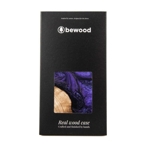 Etui Bewood Unique MagSafe Violet z drewna i żywicy na iPhone 15 Plus - fioletowo-czarne Etui Bewood Unique MagSafe Violet z drewna i żywicy na iPhone 15 Plus - fioletowo-czarne