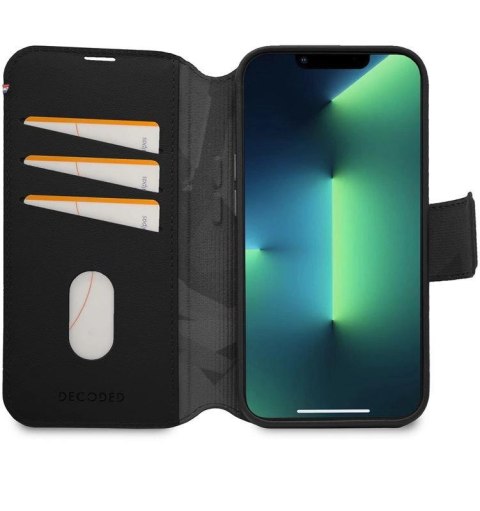 Etui Decoded Detachable Wallet Case skórzane z MagSafe z klapką do iPhone 14 Plus - czarne Etui Decoded Detachable Wallet Case skórzane z MagSafe z klapką do iPhone 14 Plus - czarne
