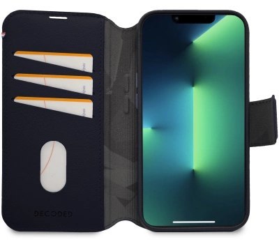 Etui Decoded Detachable Wallet Case skórzane z MagSafe z klapką do iPhone 14 Plus - granatowe Etui Decoded Detachable Wallet Case skórzane z MagSafe z klapką do iPhone 14 Plus - granatowe
