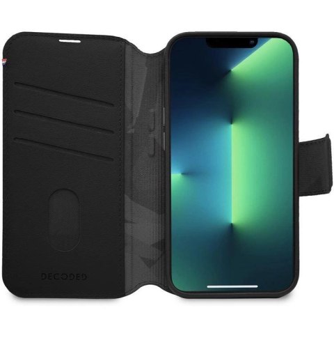 Etui Decoded Detachable Wallet Case skórzane z MagSafe z klapką do iPhone 14 Pro Max - czarne Etui Decoded Detachable Wallet Case skórzane z MagSafe z klapką do iPhone 14 Pro Max - czarne
