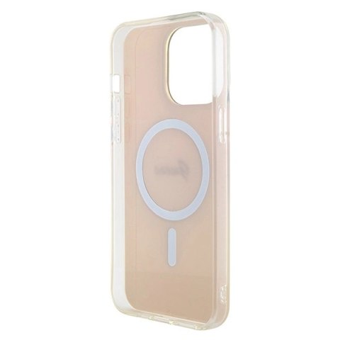 Etui Guess IML Iridescent MagSafe do iPhone 15 Pro Max - różowe