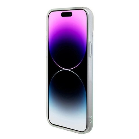 Etui Guess IML Iridescent MagSafe do iPhone 15 Pro Max - turkusowe