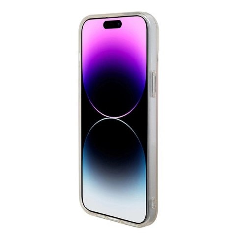 Etui Guess IML Iridescent MagSafe do iPhone 15 - różowe