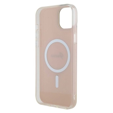 Etui Guess IML Iridescent MagSafe do iPhone 15 - różowe
