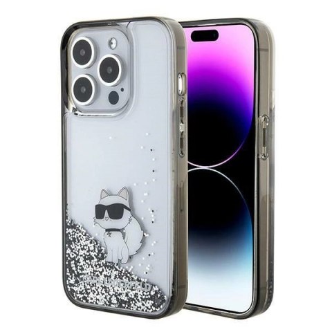 Etui Karl Lagerfeld Liquid Glitter Choupette do iPhone 15 Pro Max - przezroczyste Etui Karl Lagerfeld Liquid Glitter Choupette do iPhone 15 Pro Max - przezroczyste