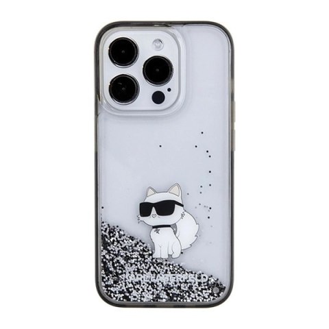 Etui Karl Lagerfeld Liquid Glitter Choupette do iPhone 15 Pro Max - przezroczyste Etui Karl Lagerfeld Liquid Glitter Choupette do iPhone 15 Pro Max - przezroczyste