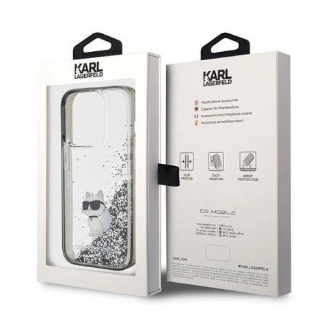 Etui Karl Lagerfeld Liquid Glitter Choupette do iPhone 15 Pro Max - przezroczyste Etui Karl Lagerfeld Liquid Glitter Choupette do iPhone 15 Pro Max - przezroczyste