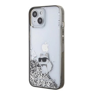 Etui Karl Lagerfeld Liquid Glitter Choupette do iPhone 15 - przezroczyste