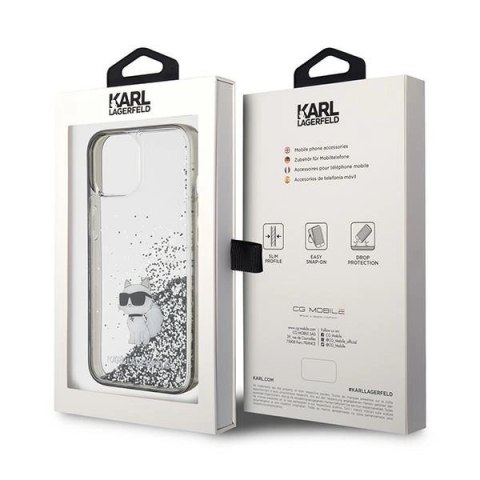 Etui Karl Lagerfeld Liquid Glitter Choupette do iPhone 15 - przezroczyste Etui Karl Lagerfeld Liquid Glitter Choupette do iPhone 15 - przezroczyste