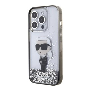 Etui Karl Lagerfeld Liquid Glitter Ikonik do iPhone 15 Pro Max - przezroczyste
