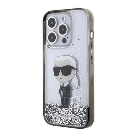 Etui Karl Lagerfeld Liquid Glitter Ikonik do iPhone 15 Pro Max - przezroczyste Etui Karl Lagerfeld Liquid Glitter Ikonik do iPhone 15 Pro Max - przezroczyste