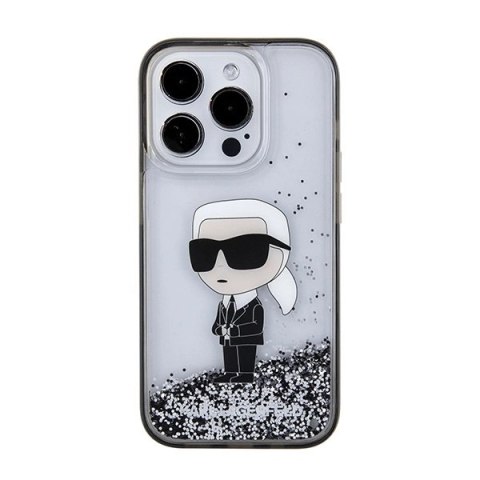 Etui Karl Lagerfeld Liquid Glitter Ikonik do iPhone 15 Pro Max - przezroczyste Etui Karl Lagerfeld Liquid Glitter Ikonik do iPhone 15 Pro Max - przezroczyste