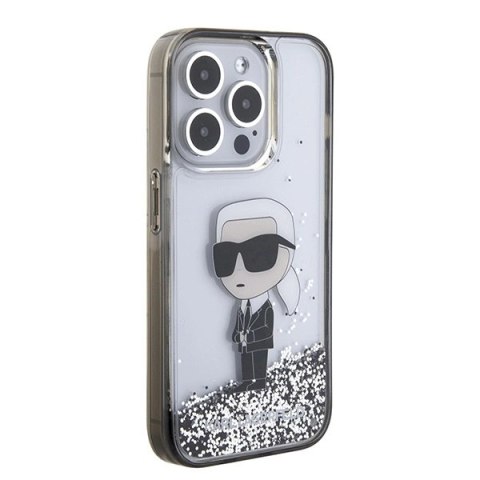 Etui Karl Lagerfeld Liquid Glitter Ikonik do iPhone 15 Pro Max - przezroczyste Etui Karl Lagerfeld Liquid Glitter Ikonik do iPhone 15 Pro Max - przezroczyste