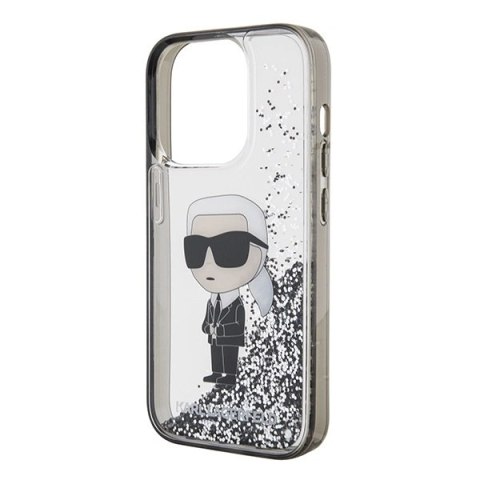 Etui Karl Lagerfeld Liquid Glitter Ikonik do iPhone 15 Pro Max - przezroczyste Etui Karl Lagerfeld Liquid Glitter Ikonik do iPhone 15 Pro Max - przezroczyste