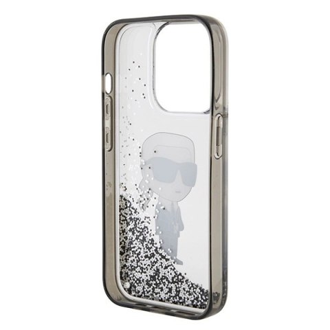 Etui Karl Lagerfeld Liquid Glitter Ikonik do iPhone 15 Pro Max - przezroczyste Etui Karl Lagerfeld Liquid Glitter Ikonik do iPhone 15 Pro Max - przezroczyste