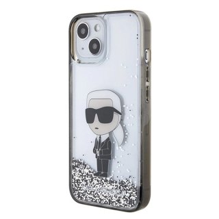 Etui Karl Lagerfeld Liquid Glitter Ikonik do iPhone 15 - przezroczyste