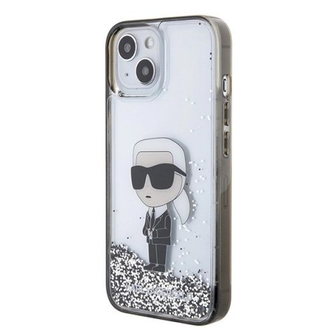 Etui Karl Lagerfeld Liquid Glitter Ikonik do iPhone 15 - przezroczyste Etui Karl Lagerfeld Liquid Glitter Ikonik do iPhone 15 - przezroczyste