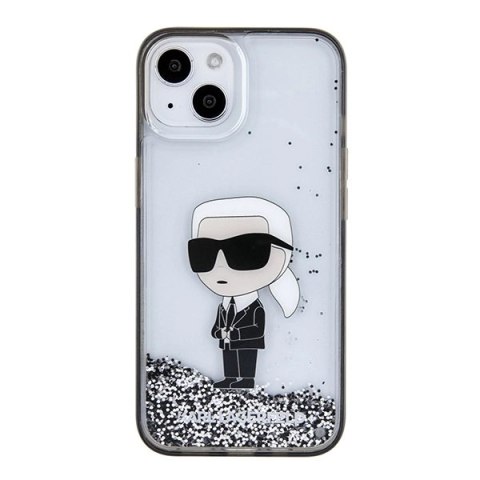 Etui Karl Lagerfeld Liquid Glitter Ikonik do iPhone 15 - przezroczyste Etui Karl Lagerfeld Liquid Glitter Ikonik do iPhone 15 - przezroczyste