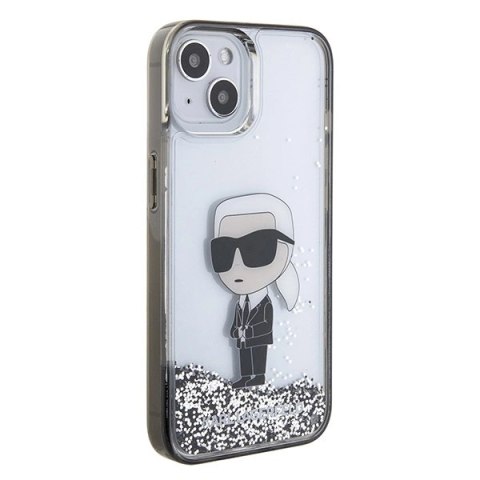 Etui Karl Lagerfeld Liquid Glitter Ikonik do iPhone 15 - przezroczyste Etui Karl Lagerfeld Liquid Glitter Ikonik do iPhone 15 - przezroczyste