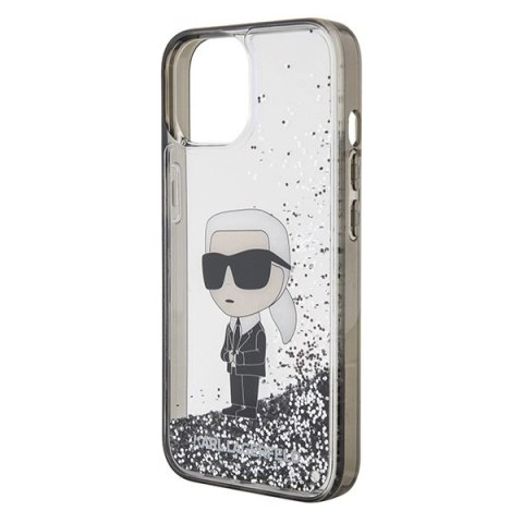 Etui Karl Lagerfeld Liquid Glitter Ikonik do iPhone 15 - przezroczyste Etui Karl Lagerfeld Liquid Glitter Ikonik do iPhone 15 - przezroczyste