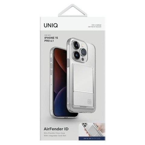 Etui UNIQ Air Fender ID Cardslot do iPhone 15 Pro - przezroczyste Etui UNIQ Air Fender ID Cardslot do iPhone 15 Pro - przezroczyste