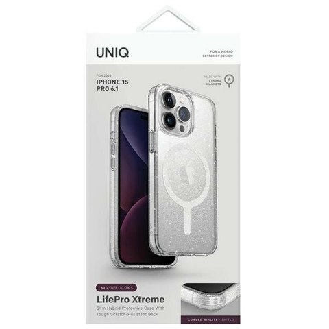 Etui UNIQ LifePro Xtreme Magclick Charging do iPhone 15 Pro - przezroczysto-srebrne Etui UNIQ LifePro Xtreme Magclick Charging do iPhone 15 Pro - przezroczysto-srebrne