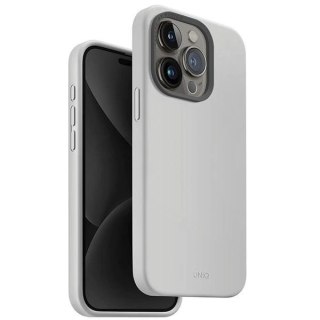 Etui UNIQ Lino Hue Magclick Charging do iPhone 15 Pro - jasnoszare