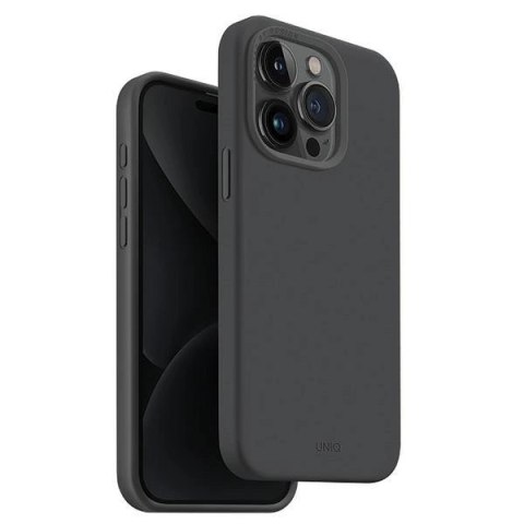 Etui UNIQ Lino Hue Magclick Charging do iPhone 15 Pro - szare Etui UNIQ Lino Hue Magclick Charging do iPhone 15 Pro - szare