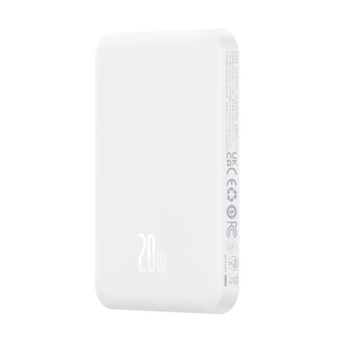 Mini powerbank Baseus 5000mAh 20W + kabel USB-C (20V/3A) - biały Mini powerbank Baseus 5000mAh 20W + kabel USB-C (20V/3A) - biały