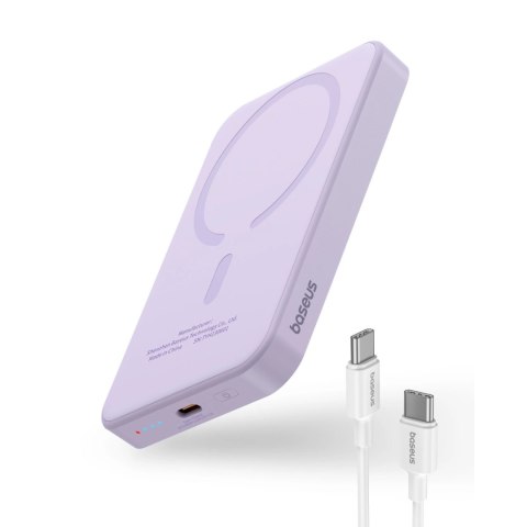 Mini powerbank Baseus 5000mAh 20W + kabel USB-C (20V/3A) - fioletowy Mini powerbank Baseus 5000mAh 20W + kabel USB-C (20V/3A) - fioletowy